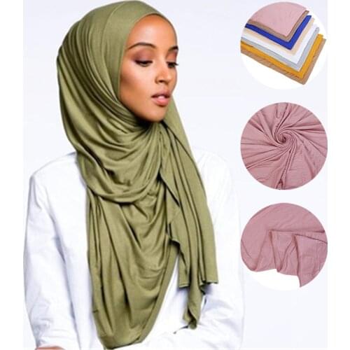 Hot Selling Plain Cotton Jersey Hijab Scarf Women Muslim Elastic Shawl Long Scarves Headband Turban 170*60cm 10pcs/Lot Wholesale