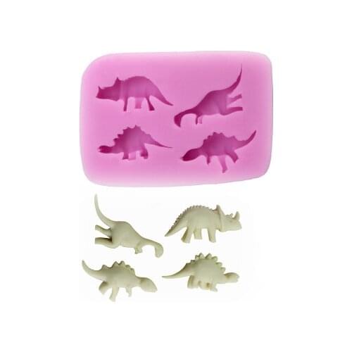 4 Dinosaur Shape Fondant Silicone Mold, Jelly, Chocolate, Soap ,Cake Decorating Tools DIY Kitchenware H282