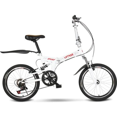 Folding Bicycle 20 Inch Adult Variable Speed Shock Absorption Ultra Light Student Men and Women Bike
