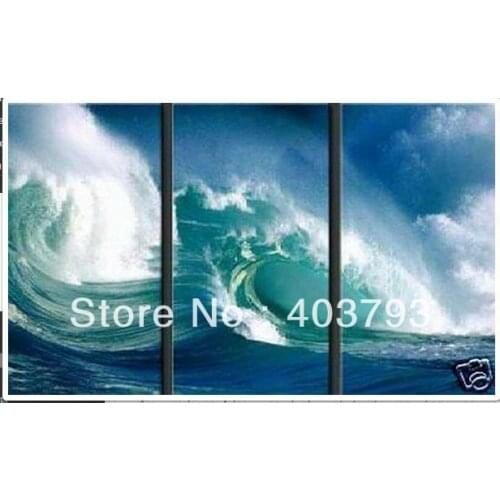 Modern abstract fashion oil painting on canvas for home decoration beautiufl big sea wave landscape free shipping