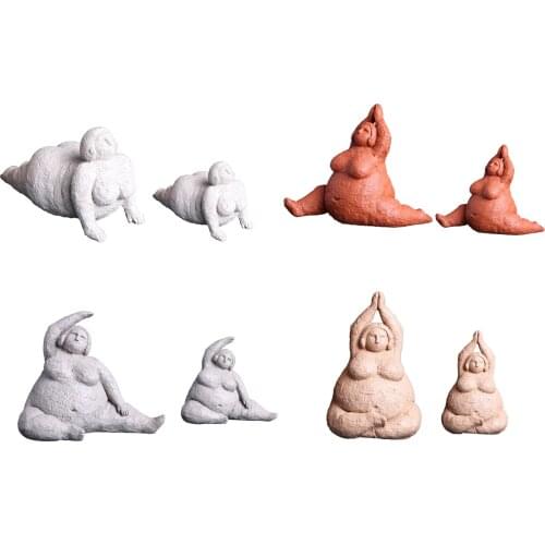 Modern Yoga Decor Resin Fat Lady Figurine Statue Ornament Home or Office Decoration