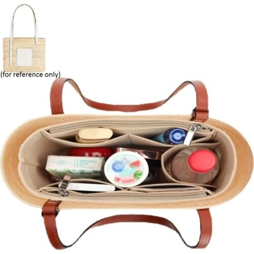 Fits for Basket Tote Felt Insert Bag Organizer Makeup Handbag Organizer Travel Inner Portable Cosmetic Original Organize Bags