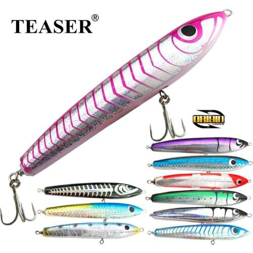 TEASER 90g120g140g Swim Stickbait TopWater Lure Fishing Wooden GT Tuna Trolling Pencil Artificial Floating Long Casting Wobblers