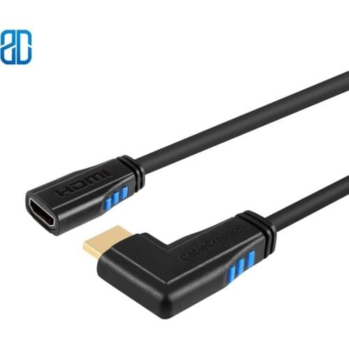 HDMI 2.0 Extension Cable, Right Angle 270 Degree Vertical Right 4K(60Hz) HDMI 2.0 Male to Female Cable, , Audio Return Channel