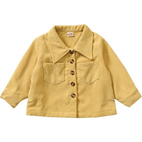 Spring Autumn Infant Kids Baby Girls Boys Childrens corduroy long sleeve jacket Cardigan Outwear Coats Solid Outfits