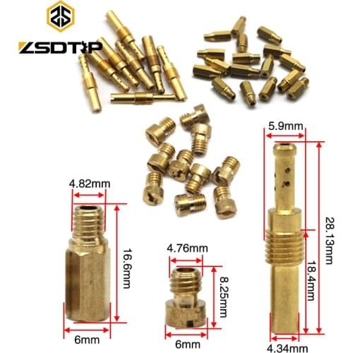 ZSDTRP 10pcs Set Slow/Pilot Jet Or Main Jet For PWK Keihin OKO CVK Mikuni KOSO Motorcycle Carburetor Vice injectors Nozzle