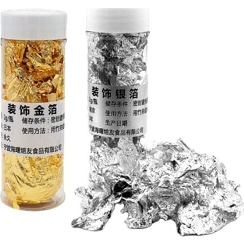 1PCS Gold Leaf Schabin Flakes 2g 24K Gold Decorative Dishes Chef Art Cake Decorating Tools Chocolates Mold Dropshipping