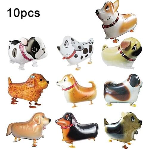 10pcs/set Aluminum Film Balloon Puppy Shape Balloon Cute Dog Animal Balloon For Birthday Party Wedding Decor Children Toy Gift