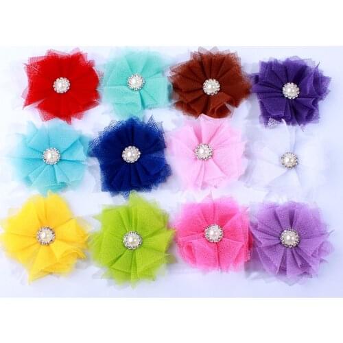 200PCS 6.5CM Mini Tulle Mesh Artificial Flowers For Wedding Invitation Christmas Flowers For Dress Decoration Flower Head