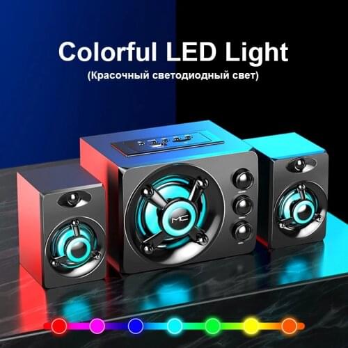 LED Bluetooth Computer Speaker Stereo Music Subwoofer Home Theater Audio System For Macbook Laptop Notebook PC Wired Loudspeaker
