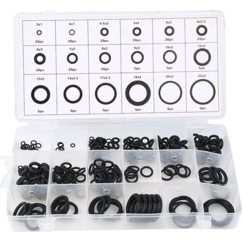 225 pcs Rubber O Ring O-Ring Washer Seals Watertightness Assortment Different Size With Plactic Box Kit Set