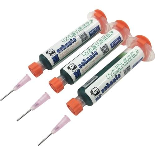 3pcs/lot 10CC MECHANIC Green UV Curing Curable Mask PCB BGA Paint Soldering Paste Flux Prevent Corrosive Arcing Welding Oil