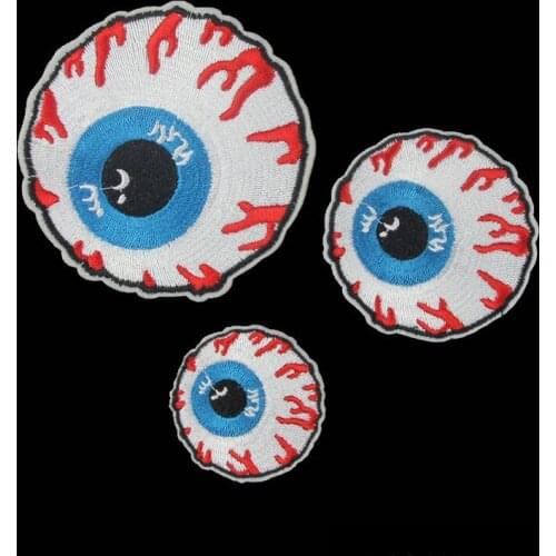 3Pcs/Lot 5cm 7cm 9cm Eyeball Eye Embroidered Iron On Applique Motif Badge Patch Embroidery DIY Accessory Sewing Supplies