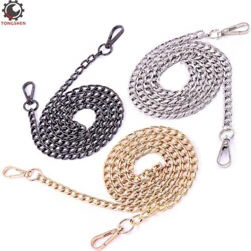 3Pcs Replacement Flat Chain Strap with Buckles Metal Purse Chain Strap for DIY Metal Shoulder Cross Body Bag Purse Replacemet