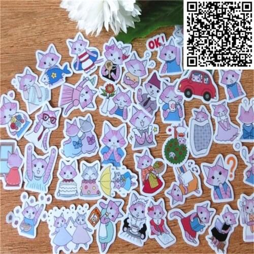 38 pcs Cute cat mom Waterproof Cap Creative Sticker For Album decoration Luggage Phone Styling Home Toy cartoon Stickers