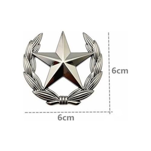 3D Gun Color Metal Pentagram Star CPC Auto Trunk Window Emblem Badge Stickers Decal Car Accessories