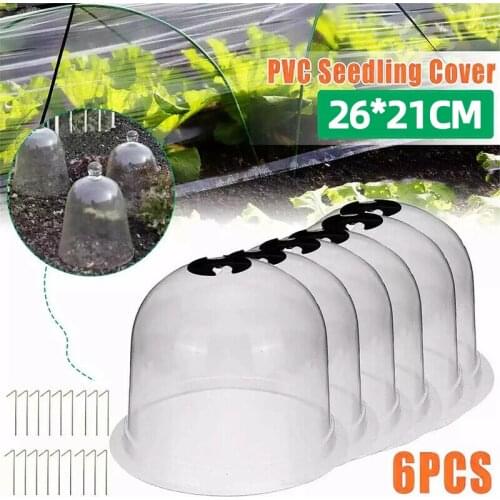 6Pcs Plant Bell Cover Dome Anti-Freeze Plastic Protector Cover Mini Greenhouse Outdoor Garden Plant Protect Backyard Tools