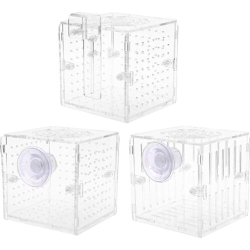 Acrylic Aquarium Fish Breeding Isolation Box With Sucker for Baby Fish Hatchery Incubator Cage