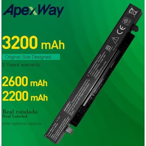 Apexway A41-X550 A41-X550A laptop battery for Asus A450 X550L A550 F550 F552 X450 X550 X550A X550CA X550C K550 P450 P550 R409