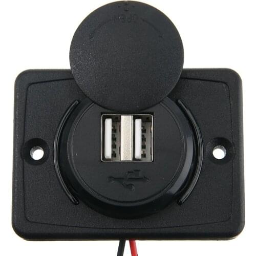 12V 16W Dual USB Car Charger For Ships Yachts Saloon Cars Buses 2 Port Adapter Power Socket Fast Charging Panel