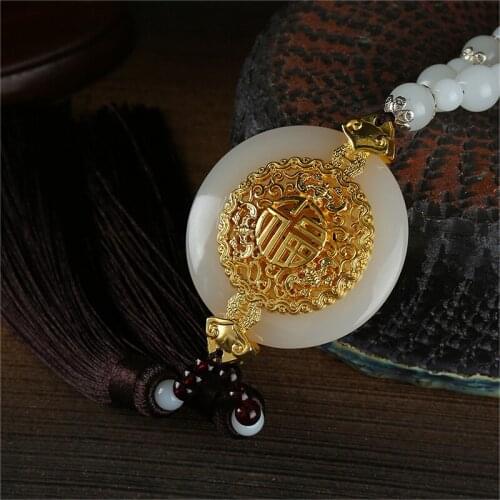 Car pendant Buddha beads blessing peace car interior decoration high - end car ornaments rear view mirror car ornaments