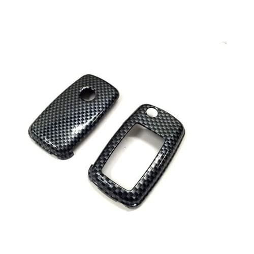 Remote Flip Key Cover Case Skin Shell Cap Fob Protection carbon fiber print for VW MK6 SEAT SKODA