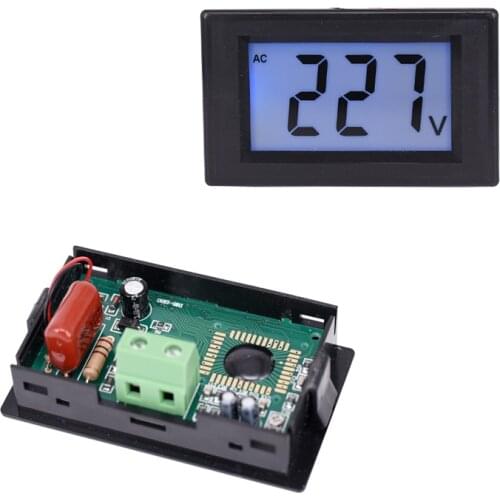 D85 AC voltage meter digital LCDdisplay AC110V220V380V450V three-phase single-phase Volt Instrument Tool 2 Wires DIY