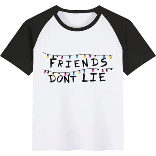BoysGirls Stranger Things Friends Do Not Lie Cartoon Print T Shirt Kids Funny Clothes Children Summer Short Sleeve Baby