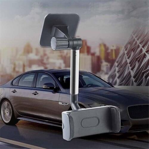 Flexible 360° Rotating Rearview Mirror Phone Holder Telescopic Rotating Bracket for Mobile Phone (Black /White)