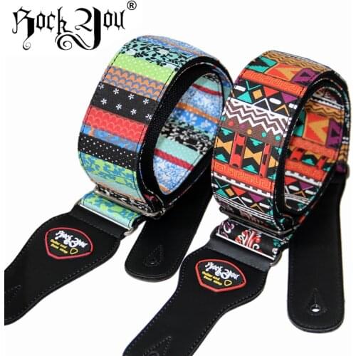 YUEKO cotton embroidery durable guitar strap classical style guitar straps for acoustic classical bass guitar strap accessories