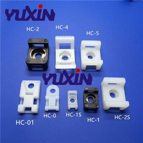 HC-0/1S/1/1C/2S/2/4/5 White Color Network Wire Nylon Plastic Self-locking Cable Zip Tie Base Holder