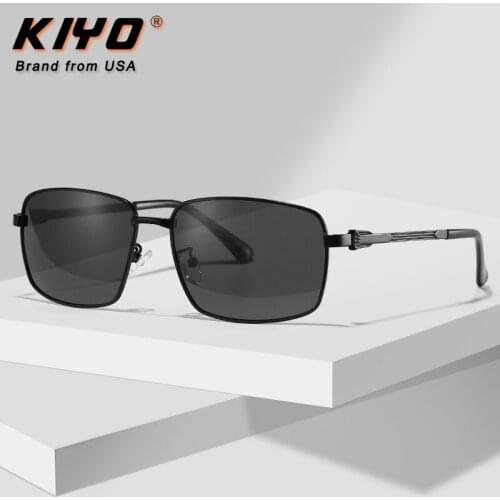 KIYO Brand 2020 New Men Square Polarized Sunglasses Metal Classic Sun Glasses High Quality UV400 Driving Eyewear 2863