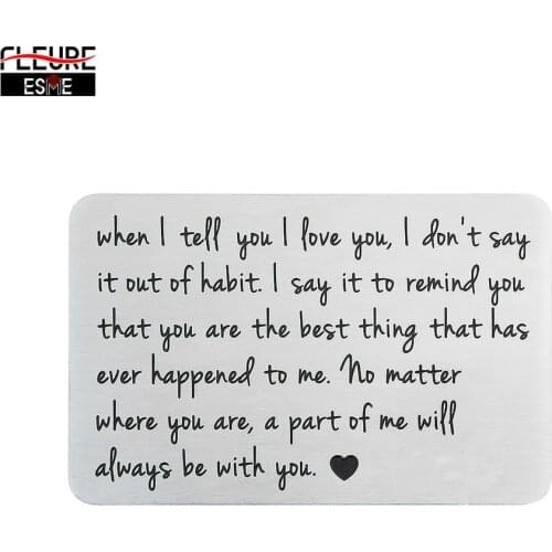 Wallet Insert Card Anniversary Birthday Gifts for Him Men Husband Valentine from Wife Girlfriend Boyfriend Gift for Groom Fiance