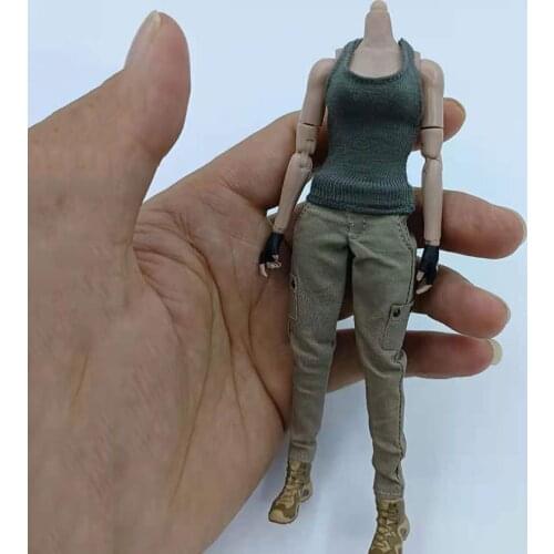 1/12 Scale Soldier Clothes Model Accessories Modern Overalls Pants Knit Vest Suit for 6-inch Female TBL Action Figure Body