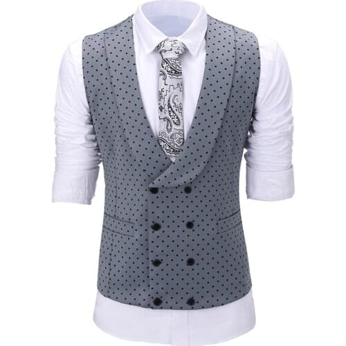Mens Suit Formal Neck Square wave point leisure Casual Waistcoat Formal Business Grey Navy Vest Groomman For Wedding Evening
