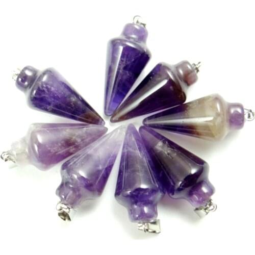 Natural stone Turquoises Quartz Crystal tiger eye lapis Opal circular Cone pendant for diy Jewelry making necklace Accessories