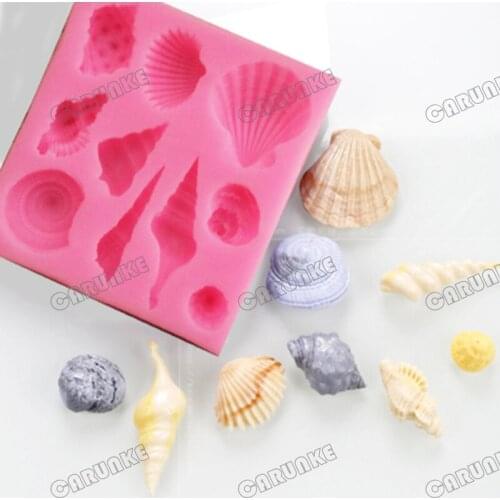 New Sea Shell And Conch Shape Silicone Mold Cake Baking Sugarcraft Decoration Tools
