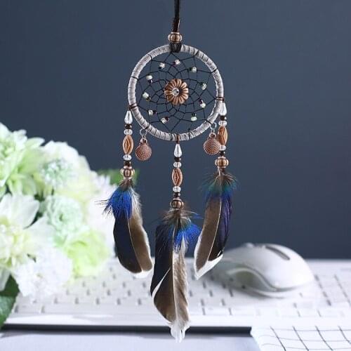 2018 New Mini Wind Chime Pendant Creative Shell Dream Catcher Feather Accessories Bedroom Living Room Home Decoration Ornaments