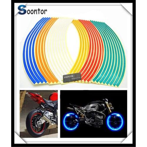 2018 New Strip Motorcycle Wheel Sticker Reflective Decal Rim Tape for YAMAHA X R MT-10 FJ1200A Aprilia DORSODURO 1200 750