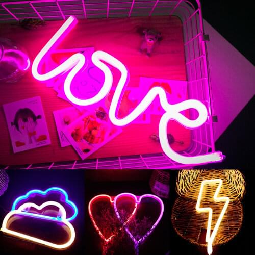 Vogliovoi Night light Neon Sign SMD2835 Indoor Love Heart Cloud Lightning Model Holiday Xmas Party Wedding Table Lamp