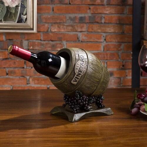 Red Wine Rack Figurine Craft Wine Stand Home Bar Tabletop Display Wine Storage Resin Statue Wine Stand Home Bar Display Shelf