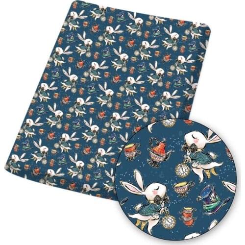 Polyester Cotton Fabric Easter Bunny Valentines Day Printed Fabric for Sewing Home Textile Cloth Bag Material 45*145cm 80g/pc