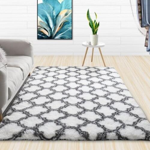 Simple Tie-Dye Long Hair Gradient Color Carpet Coffee Table Living Room Bedroom Carpet Thicken Bay Window Rug Child Crawling Mat