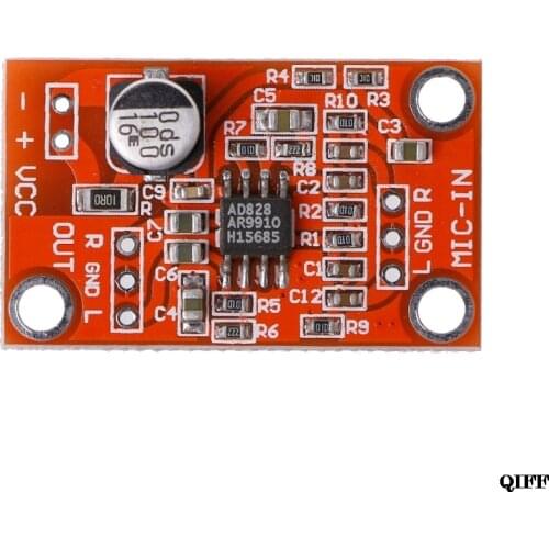 Drop Ship&Wholesale AD828 Stereo Dynamic Microphone Preamplifier Board MIC Preamp Module DC 3.8V-15V APR28