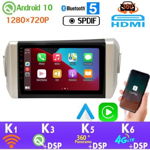 QLED Android 10.0 1280*720P 6G+128G Car Radio GPS Player For Toyota Innova Crysta 4G LTE WiFi AHD 1080P SPDIF CarPlay Head Unit