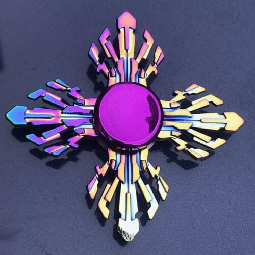 Rainbow Colors Metal Alloy Fidget Spinner R188 Smooth Bearing Finger Tri Gyro Hand Spinner Stress Relief Toys For Children Gift