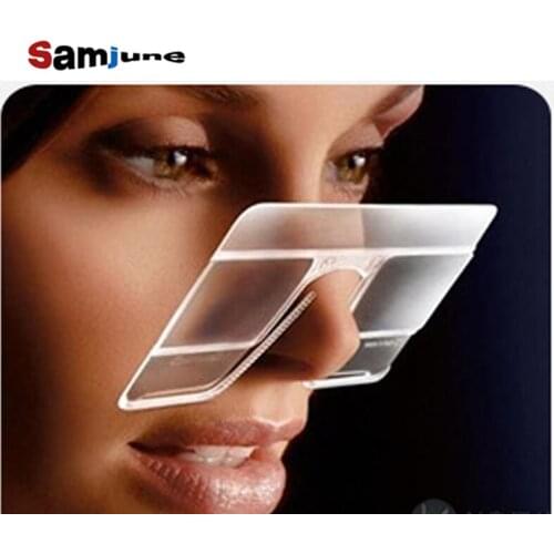 Samjune Nose Resting Reading Glasses +1.0 to +3.0, Portable Emergency Wallet Reader Luxury Frame Glasses Female