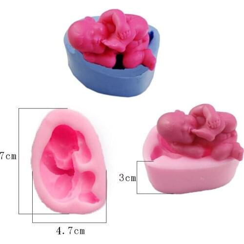 Slicon Soap Mould Sleeping Baby Shape Silicone Fondant Cake Mold DIY Decorating Tools