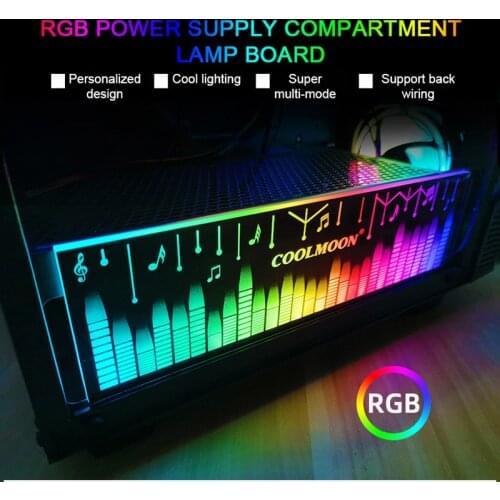 COOLMOON RGB Light Board Power Light-Emitting Side Panel Chassis CPU Bracket RGB Color-Changing LED Power PC Box Light Board