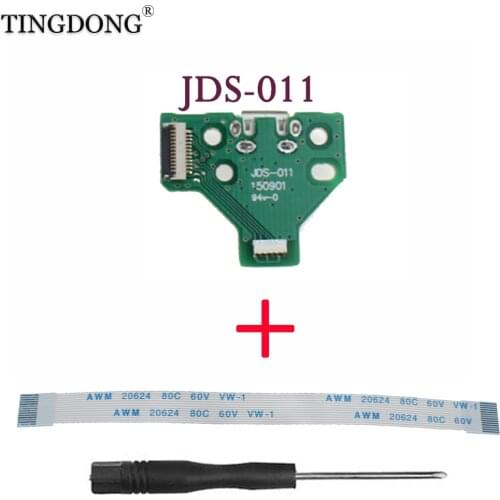 For Dualshock 4 PS4 Pro Slim Controller Charging Socket Port Circuit Board JDS-011 with 12 Pin Power Flex Cable Drop Shipping